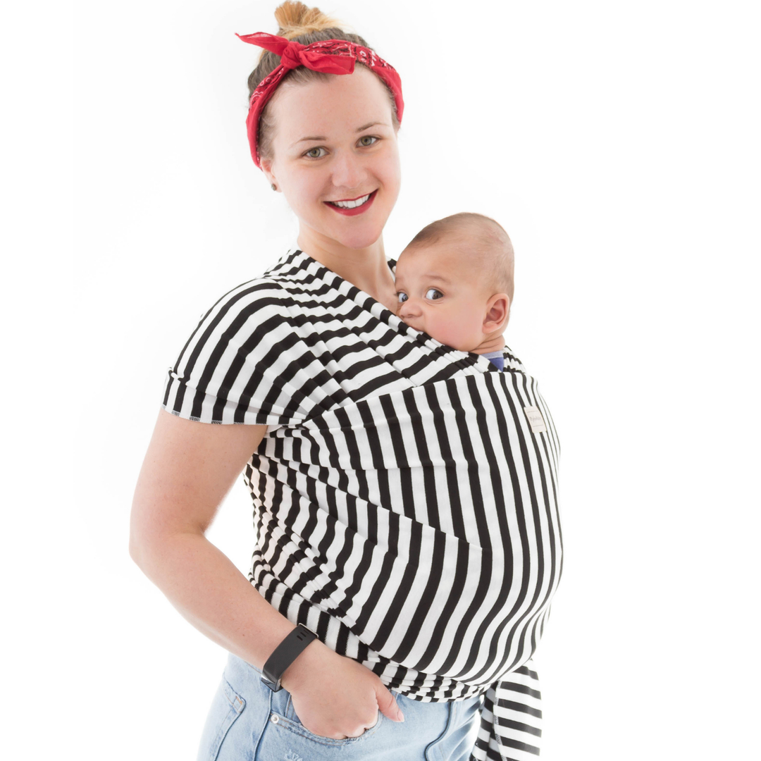 Baby Sling Wrap - Black & White Stripes