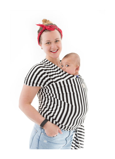 Baby Sling Wrap - Black & White Stripes