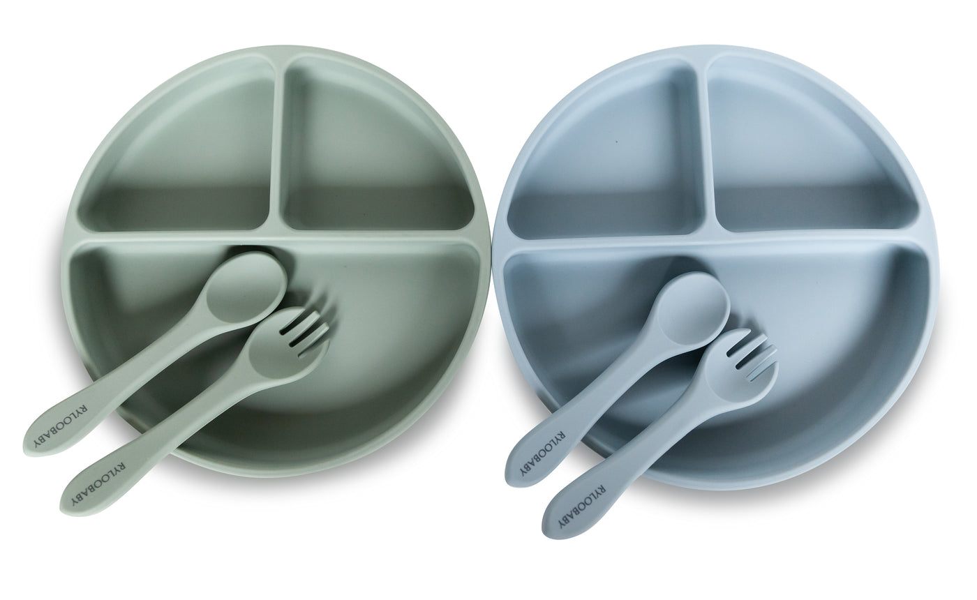 Silicone Suction Plate with Spoon & Fork